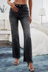 Raw Hem Straight Leg Jeans